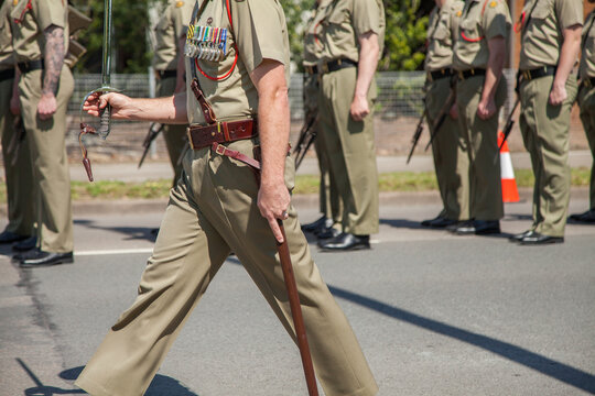 Army soldiers standing in ranks during the freedom of entry ceremony