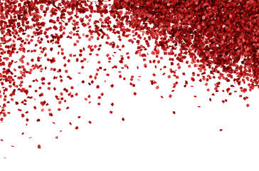 Fototapeta premium Red confetti create festive mood
