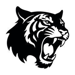 Tiger Head Silhouette Art & Illustration