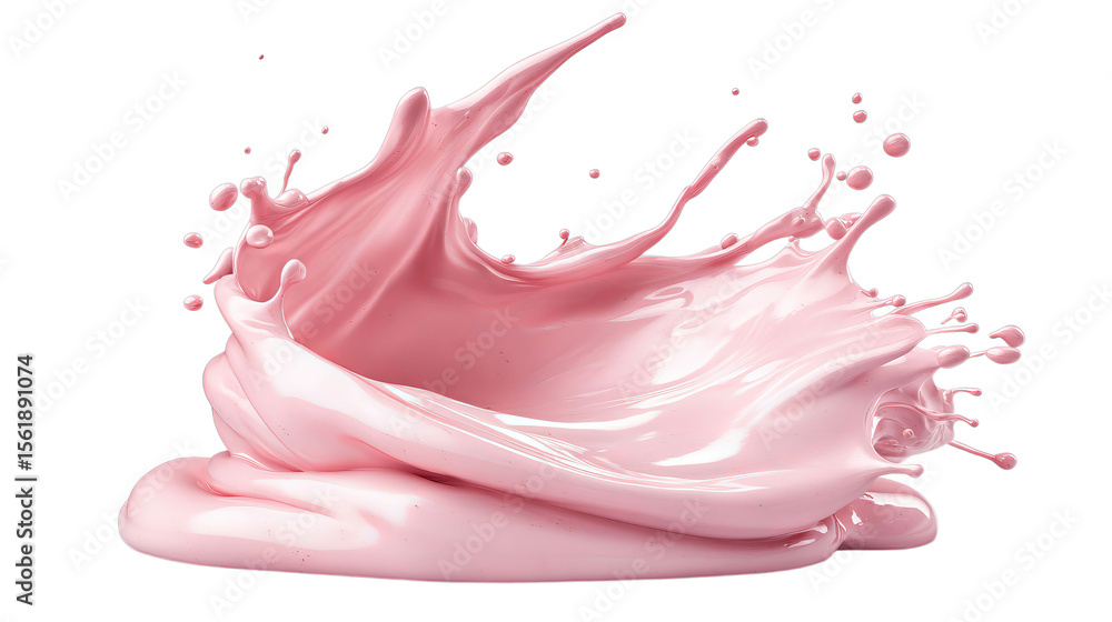 Poster transparent png, impressive splash of pink paint creating dynamic shapes and patterns, evoking a sen