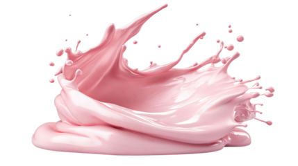 transparent png, Impressive splash of pink paint creating dynamic shapes and patterns, evoking a sense of creativity and vibrancy.