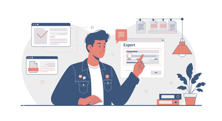 Young Developer Configure Application Settings For Exporting Data Solution