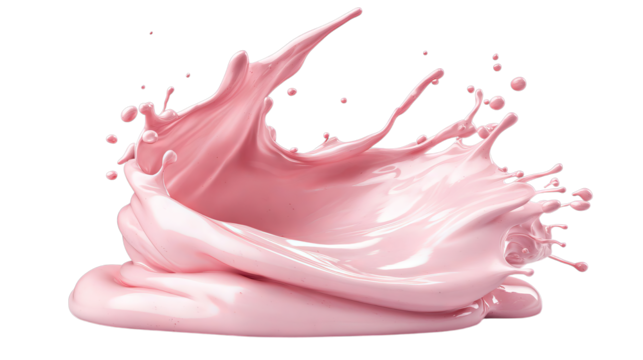 transparent png, Impressive splash of pink paint creating dynamic shapes and patterns, evoking a sense of creativity and vibrancy.