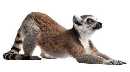Ring-Tailed Lemur  Isolated on Transparent Background
