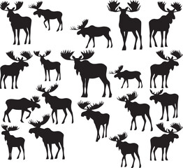 Moose Vector In Black and White