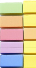 Colorful rectangular blocks in a vertical array