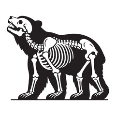 Capturing ancient strength – Bear skeleton silhouette redefined in clean Bear skeleton vector – Bear skeleton illustration   © Vectorhub