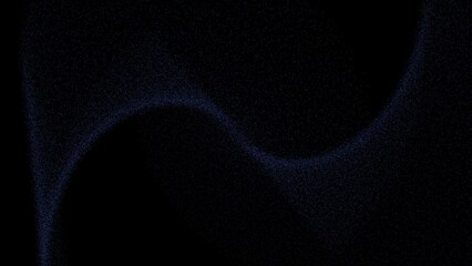 Minimalist blue wave illustration, dark blue and black futuristic particle wave background