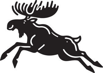 Moose Vector In Black and White