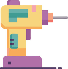 Pastel Drill Machine Icon &ndash; Construction Tool Vector for Building or DIY App