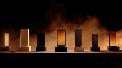 Mysterious Golden Hour: A Series of Illuminated Rectangles