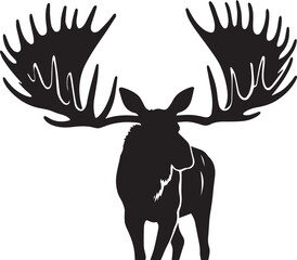 Moose Vector In Black and White
