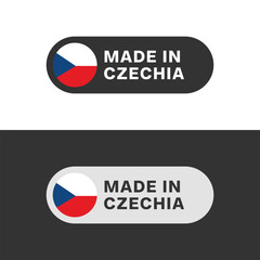 Made in Czechia flag sticker icon