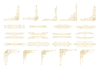 PNG elegant vintage floral art deco ornament calligraphy decorative scroll frame border retro design classic style background certificate baroque vignette linear flourish label page set illustration

