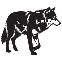 wolf animal vector silhouette illustration on white background