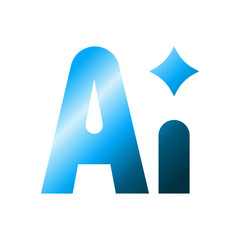 Artificial intelligence AI processor setting vector icon web site, logo, social media. vector	