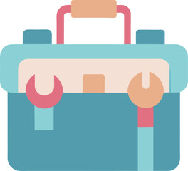 Pastel Toolbox Icon – Repair Tool Vector for Home Improvement or Maintenance App