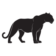 Obraz premium lion animal vector silhouette illustration on white background
