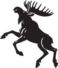 Moose Vector In Black and White