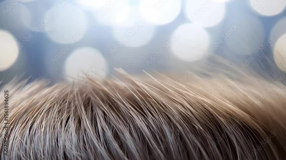 Aufkleber a close-up of a textured hair surface with a blurred, bokeh background creating a soft aesthetic eff