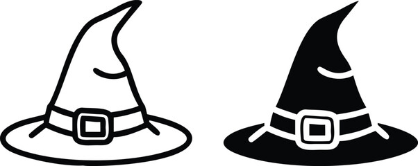 Witch Hat Icon – Halloween Costume Symbol for Magic, Fantasy, and Spooky Design