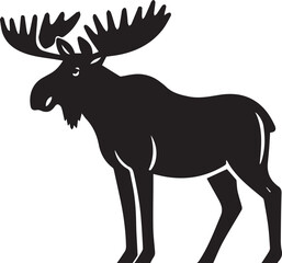 Moose Vector In Black and White