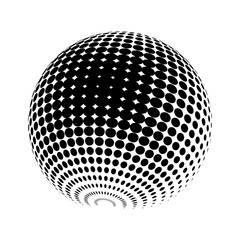 Contemporary set of halftone rounded 3d figures