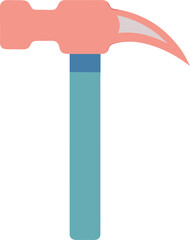 Soft Color Hammer – Simple Construction Vector Graphic for Workshop or Hardware Store