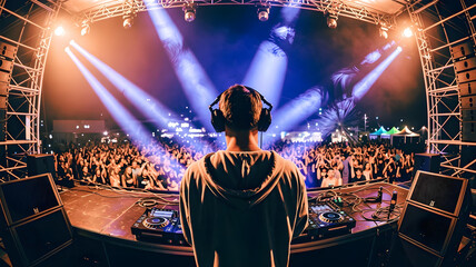 Obraz premium DJ Performance at Night