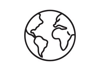 Globe line art vector, Globe states icon