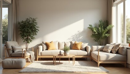 lively natural light, plants and sunlight passing through.
