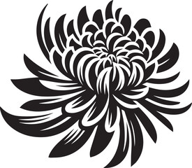 Vector abstract chrysanthemum flower, logo element 