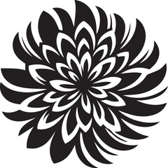 Vector abstract chrysanthemum flower, logo element 