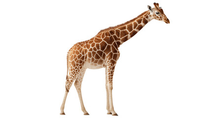 Naklejka premium Giraffe Standing Tall Isolated on Transparent Background