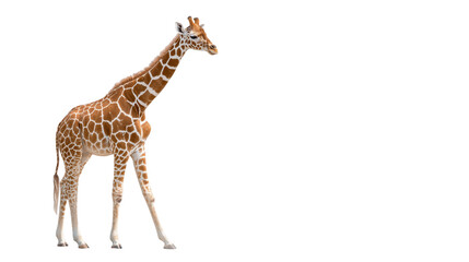 Obraz premium Giraffe Standing Tall Isolated on Transparent Background
