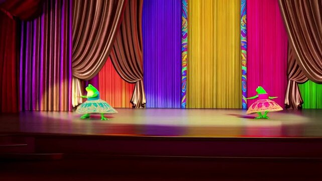 Frogs dance stage performance