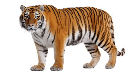 Obraz premium Bengal Tiger Walking Isolated on Transparent Background