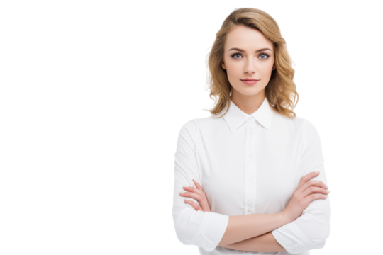 confident woman isolated on white background