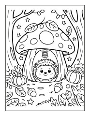 Whimsical Cozy House Coloring Book for Kids and Adults.