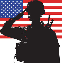 US Army Soldier Salute Silhouette

