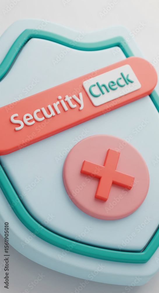 Poster 3D render of a shield with 