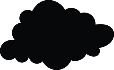 Black Cloud Silhouette Simple, Vector Graphic Illustration