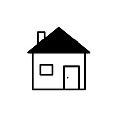 Cozy Home Icon: A simple and inviting illustration of a house, perfect for conveying ideas of shelter, security, and the warmth of home.