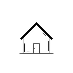 Simple Home Icon: A minimalist icon of a house, showcasing clean lines and essential architectural elements against a stark background, representing the essence of home and shelter.