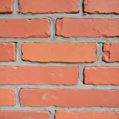 Obraz premium Close-up of clean orange bricks in uniform layout on cement wall