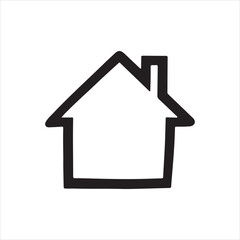 Fototapeta premium Simple House Icon – Hand-Drawn Home Outline Symbol