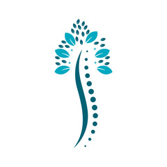 Chiropractic Logo Design Vector illustration. Human backbone Pain Logo. Spine care logo.