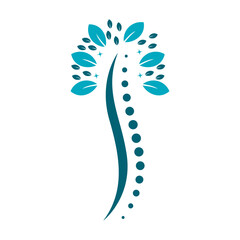Chiropractic Logo Design Vector illustration. Human backbone Pain Logo. Spine care logo.