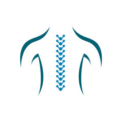 Chiropractic Logo Design Vector illustration. Human backbone Pain Logo. Spine care logo.