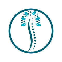 Chiropractic Logo Design Vector illustration. Human backbone Pain Logo. Spine care logo.
